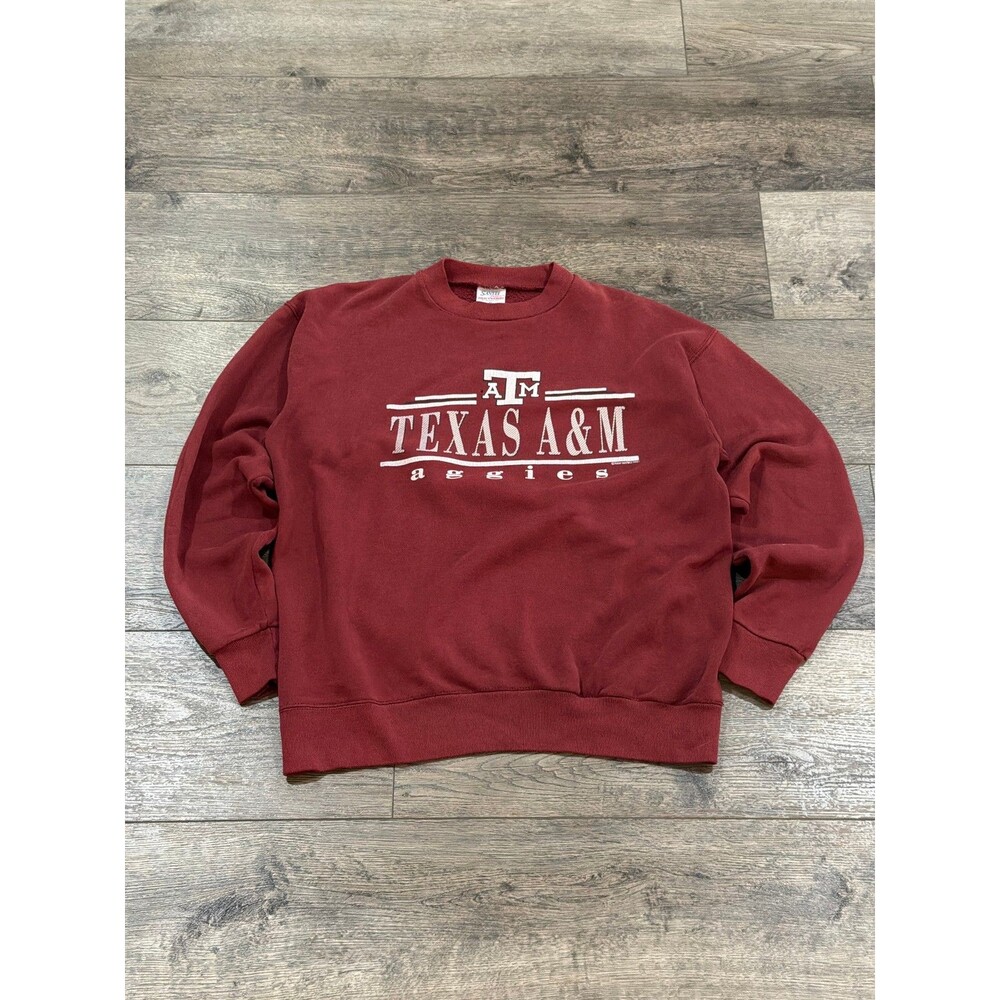 Vintage 90s Santee Texas A&M Aggies Crewneck Sweatshirt XL Maroon Made in USA